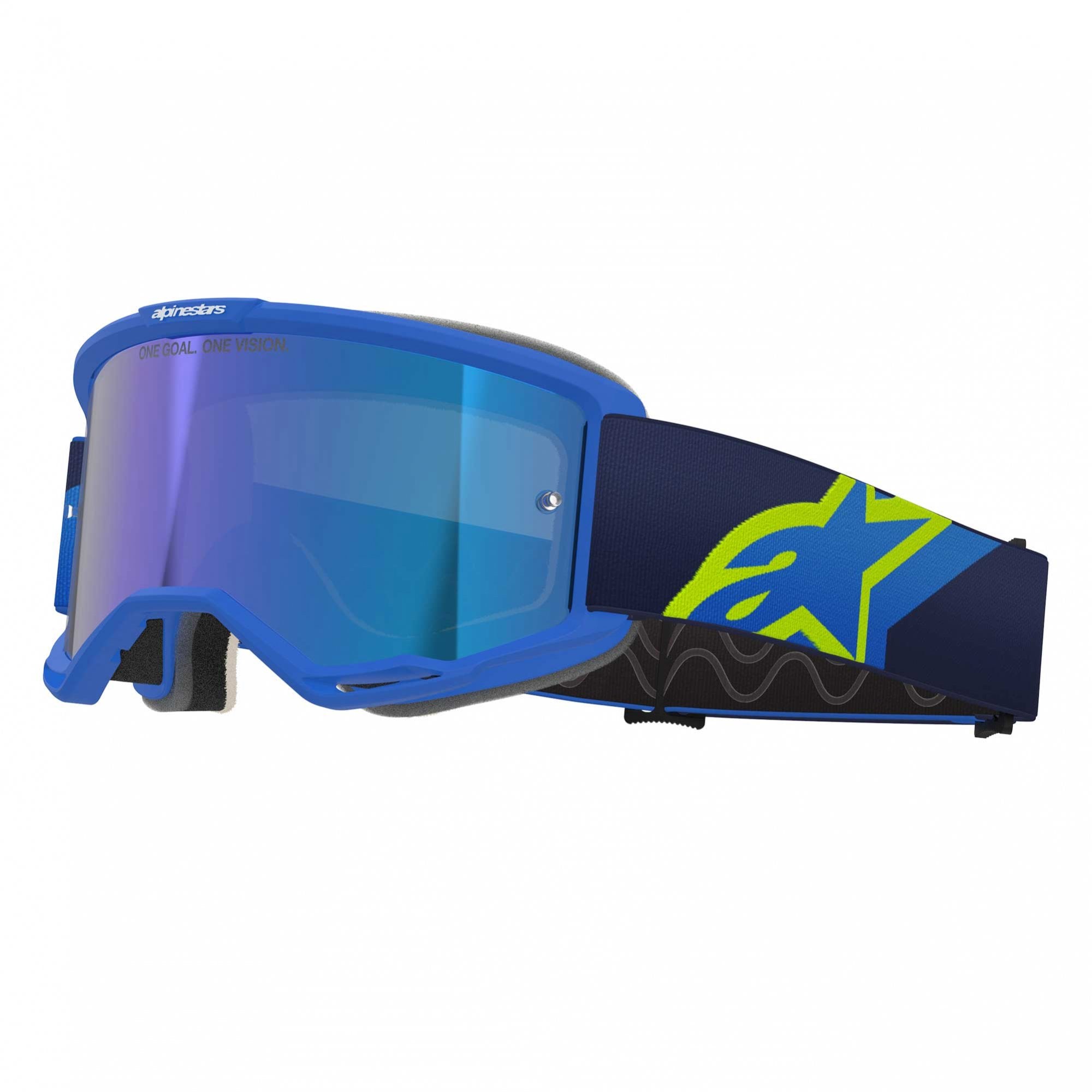 Alpinestars MX | MTB Vision 5 Goggles CORP (Blue/Yellow Fluo) Mirror Blue Lens