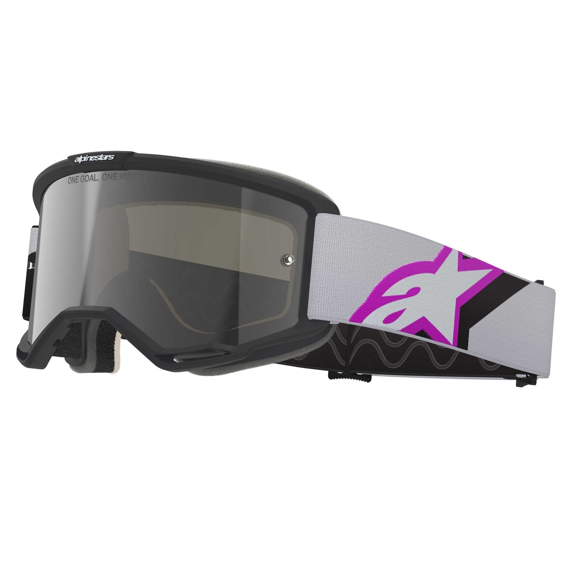 Alpinestars MX | MTB Vision 5 Goggles CORP (Light Grey/Purple) Mirror Silver Lens