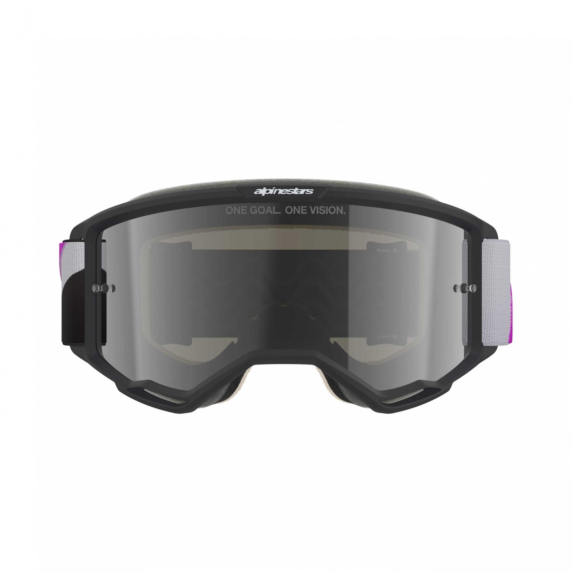 Alpinestars MX | MTB Vision 5 Goggles CORP (Light Grey/Purple) Mirror Silver Lens