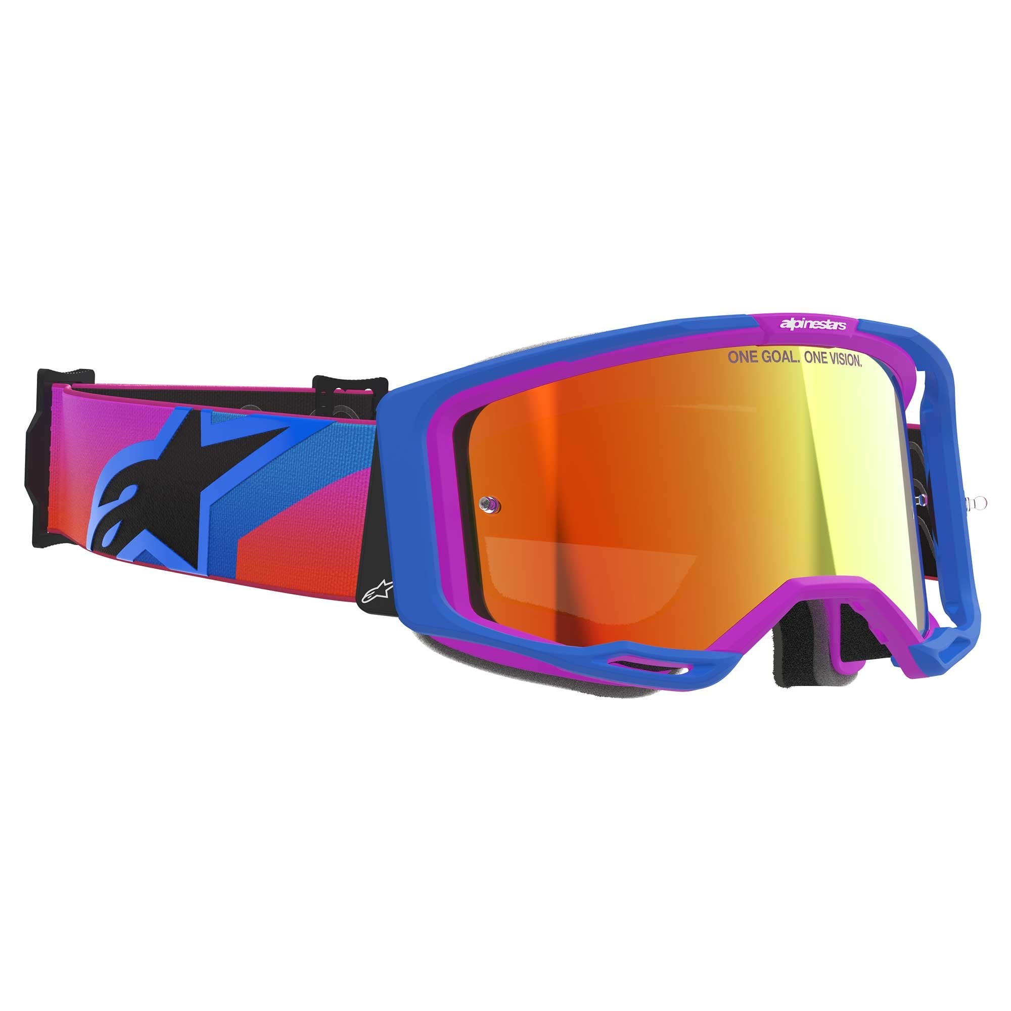 Alpinestars MX | MTB Vision 8 Goggles CORP (UCLA Blue/Purple/Orange) Mirror Red Lens