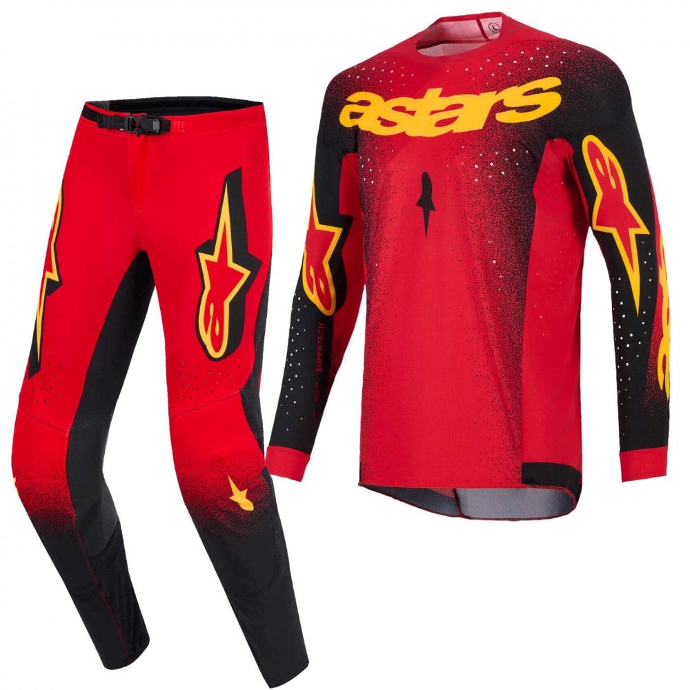 Alpinestars MX Jersey & Pant Kit Deal - SuperTech SCENZ (Red/Black/Yellow)