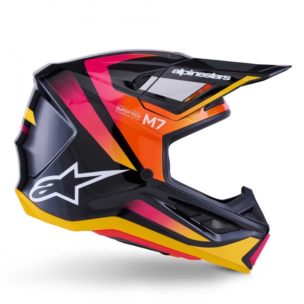 Alpinestars (MX26) MX Helmet - S-M7 RISE (Black/Yellow/Pink Gloss)