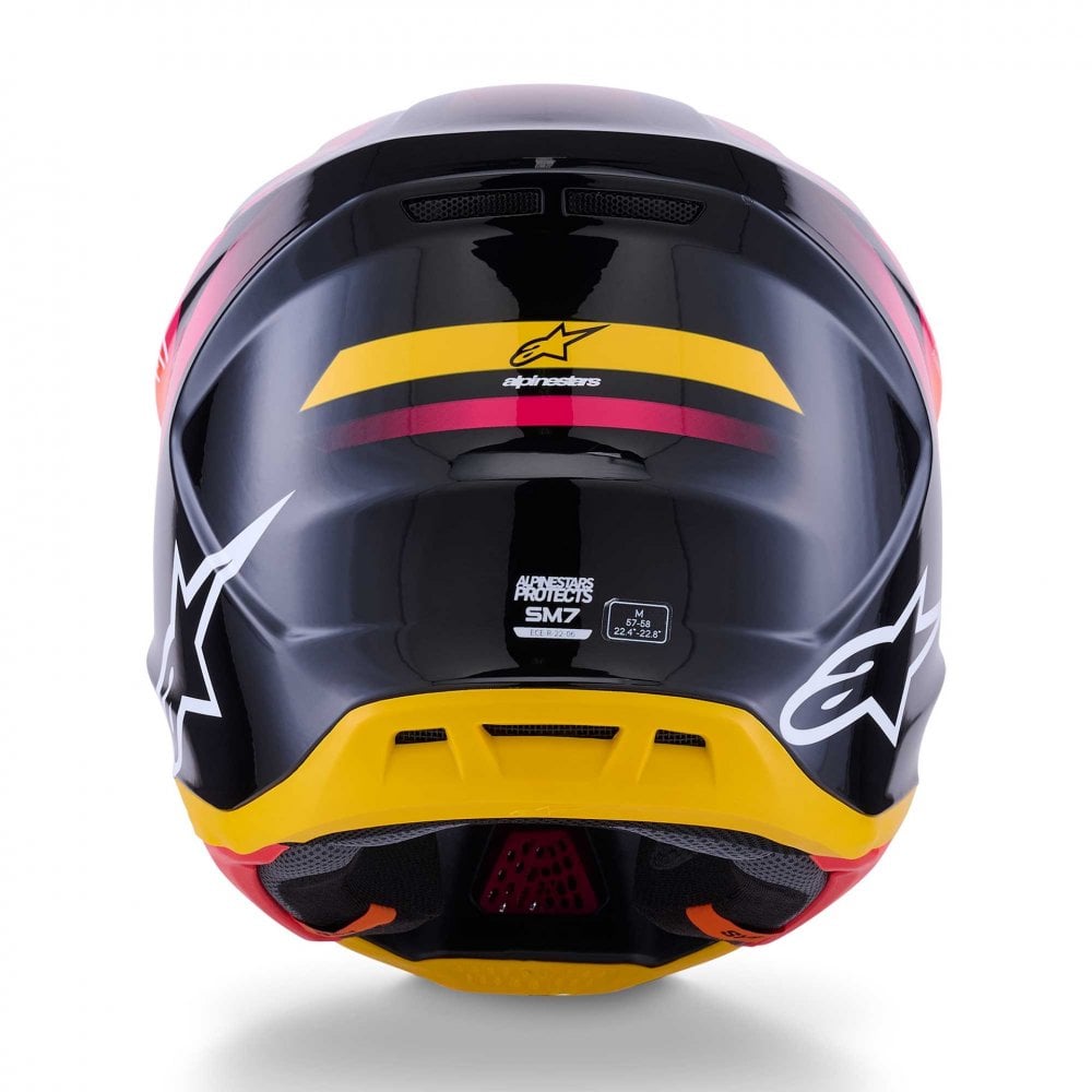 Alpinestars (MX26) MX Helmet - S-M7 RISE (Black/Yellow/Pink Gloss)