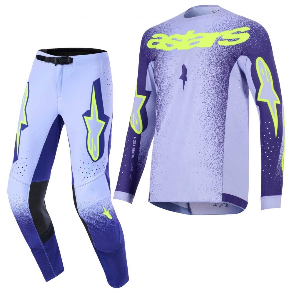 Alpinestars MX Jersey & Pant Kit Deal - SuperTech SCENZ (Purple/Yellow Fluo)