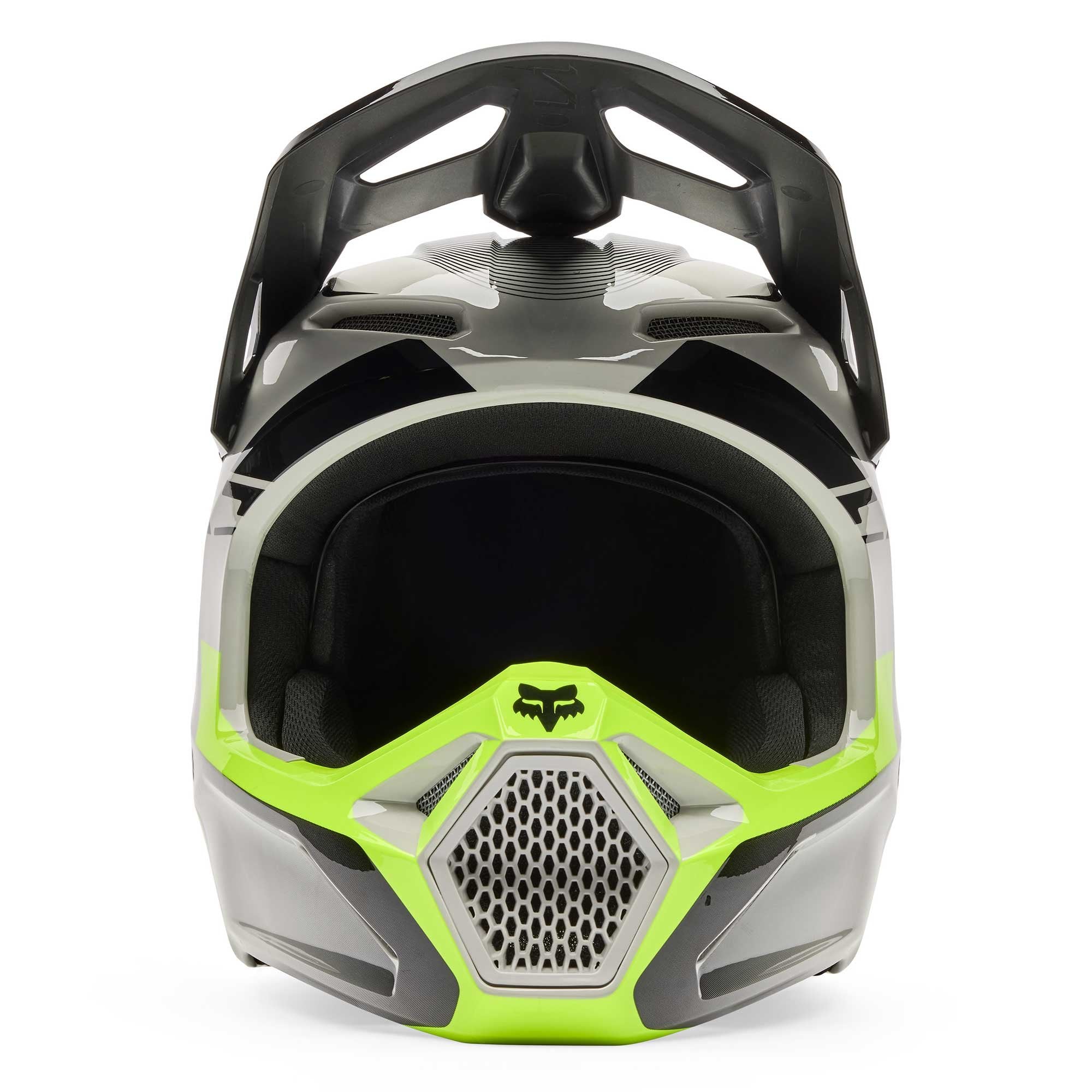 FOX Racing MX Youth Helmet - V1 COLLECT (Grey/Fluo Yellow/Black)