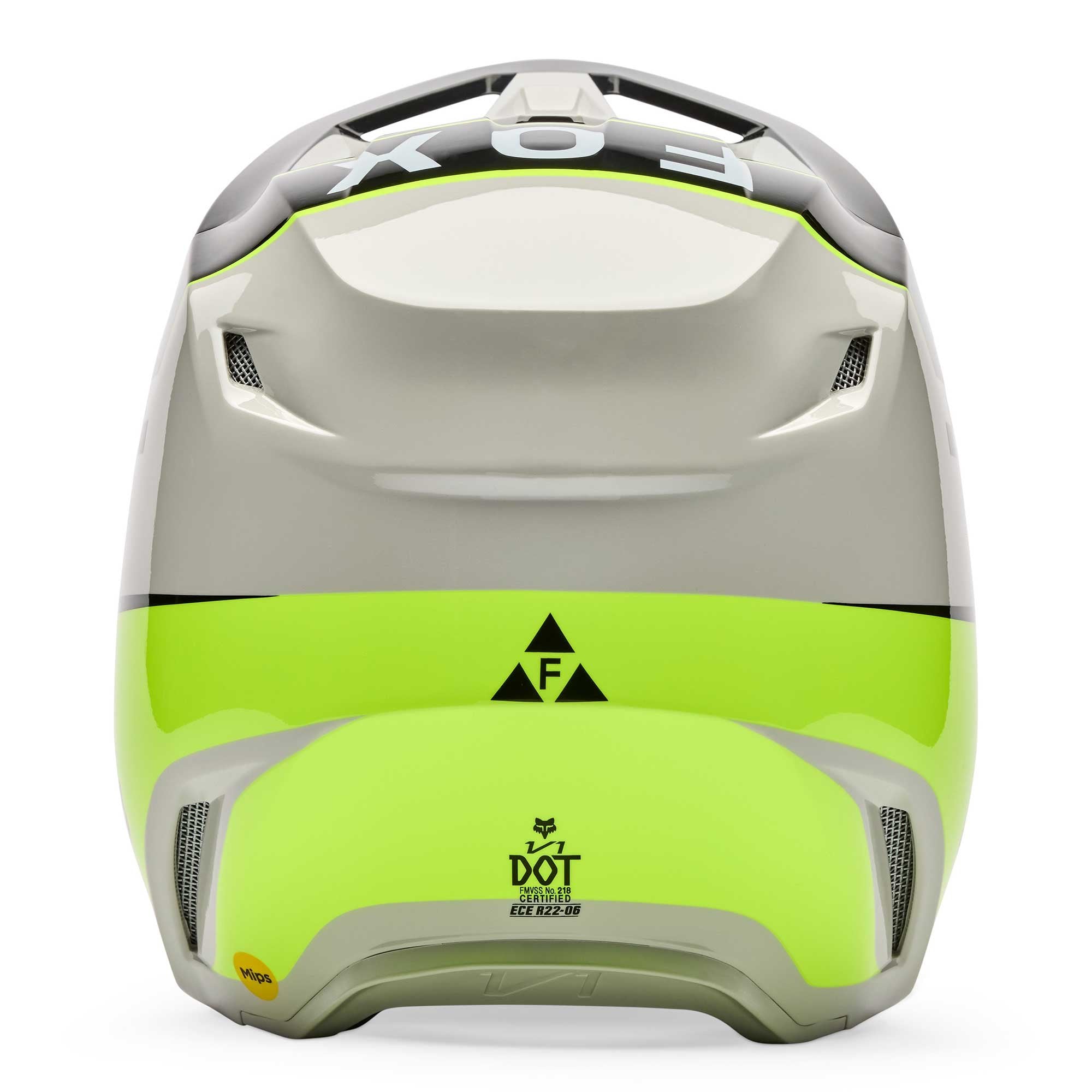 FOX Racing MX Youth Helmet - V1 COLLECT (Grey/Fluo Yellow/Black)