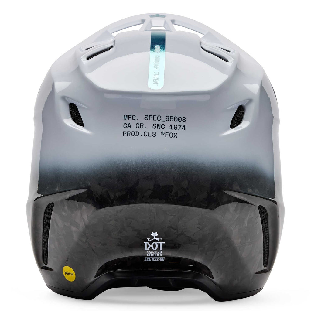 FOX Racing V3 RS Carbon GHOST MX | Enduro Helmet (White/Black)