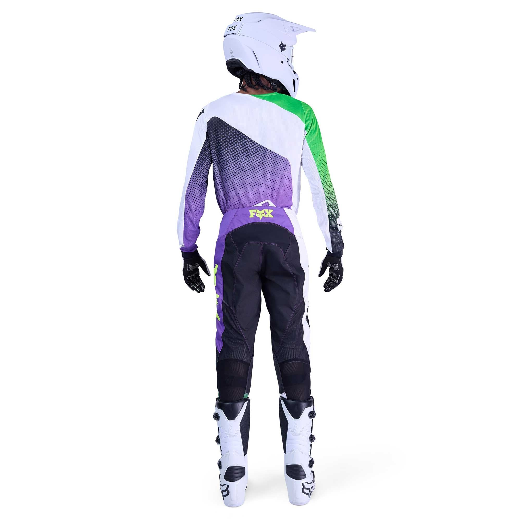 FOX (2026) MX Jersey & Pant Kit Deal - 180 KAWASAKI (Purple/White/Green)