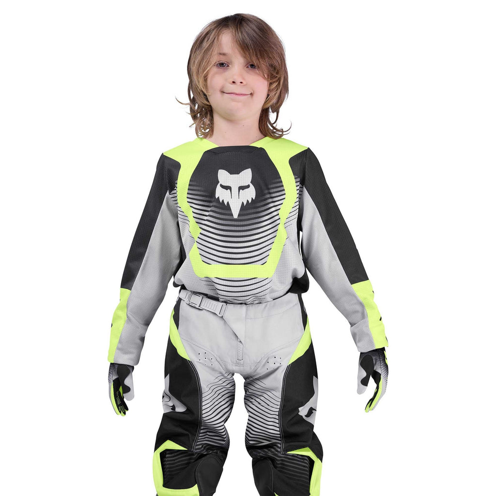 FOX Racing Youth MX Jersey & Pant Kit Deal - 180 COLLECT (Grey/Flo Yellow/Black)