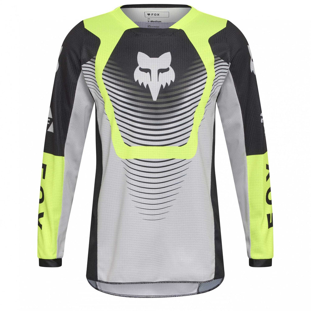 FOX Racing Youth MX Jersey - 180 COLLECT (Grey/Flo Yellow/Black)