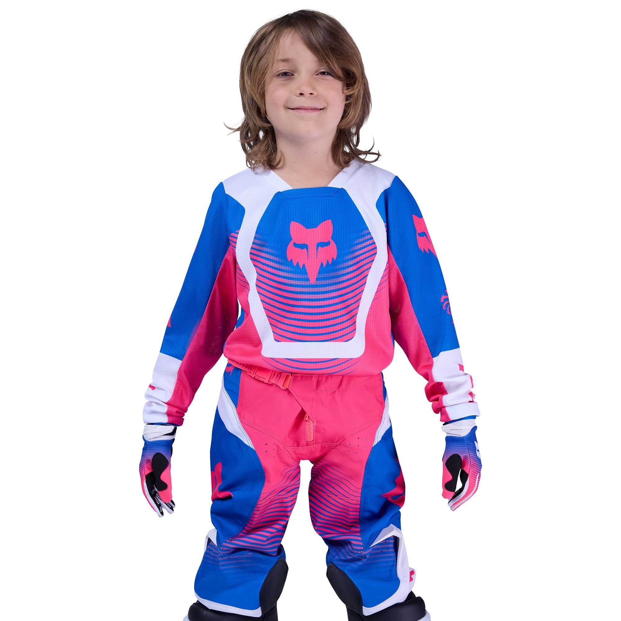 FOX Racing Youth MX Jersey & Pant Kit Deal - 180 COLLECT (Blue/Pink/White)