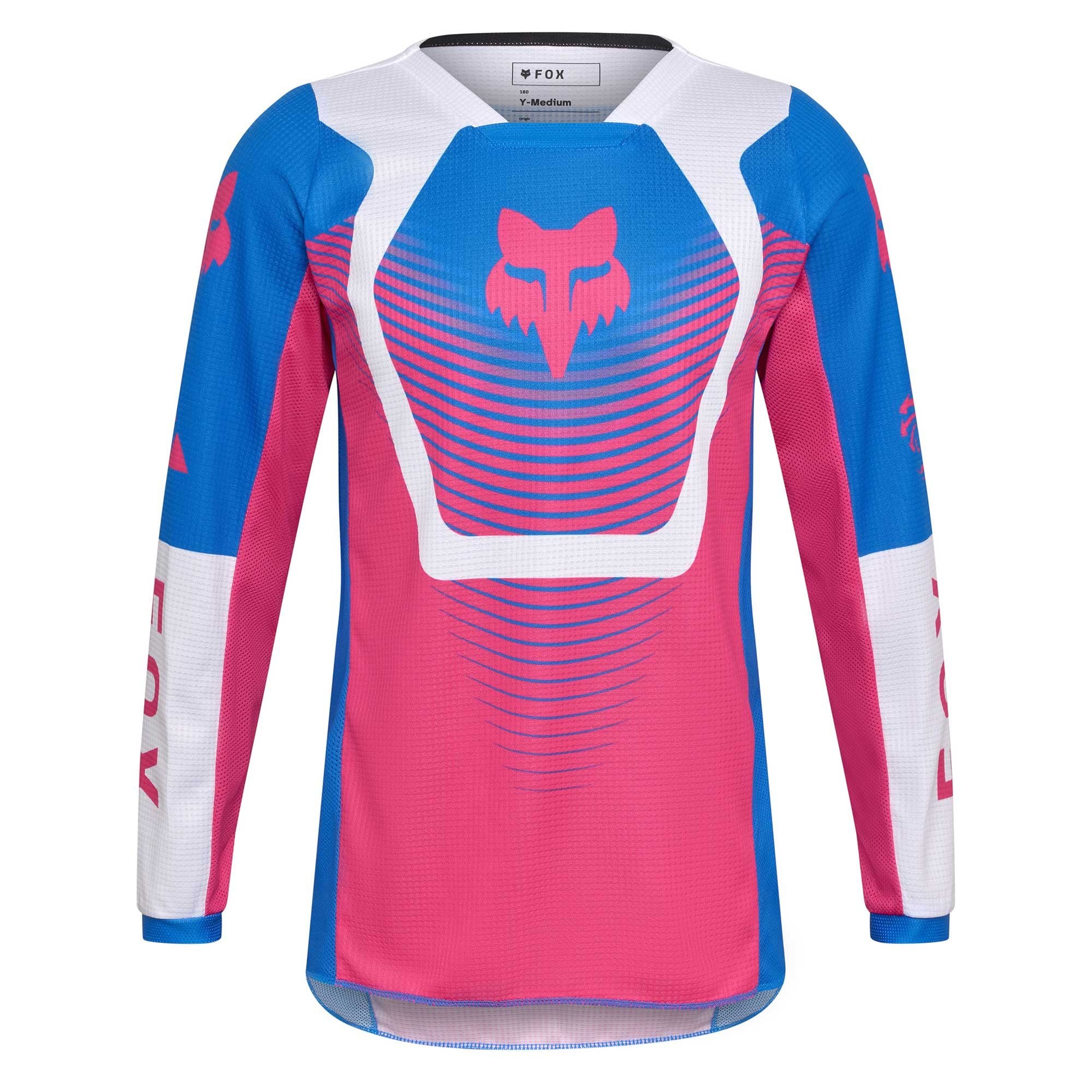 FOX Racing Youth MX Jersey - 180 COLLECT (Blue/Pink/White)