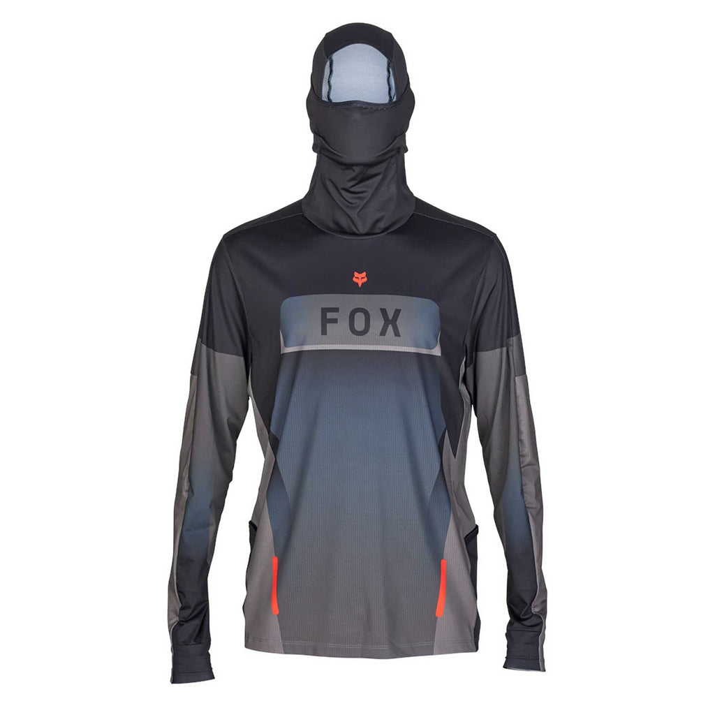 FOX Racing MX | MTB Hooded Jersey - RANGER DRIVE Integrated Balaclava (Black/Grey)