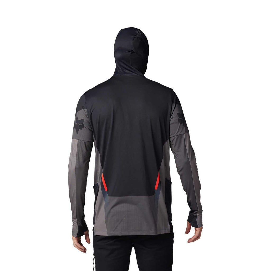 FOX Racing MX | MTB Hooded Jersey - RANGER DRIVE Integrated Balaclava (Black/Grey)