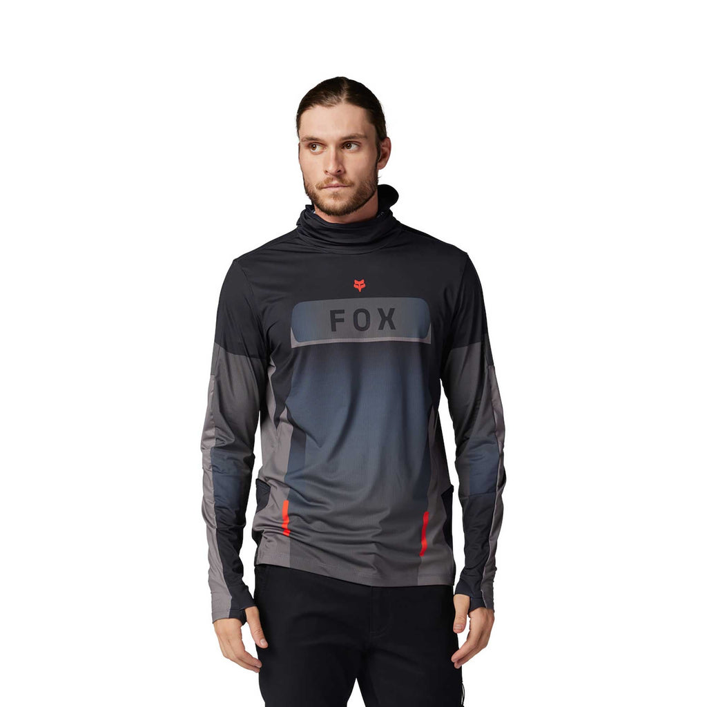 FOX Racing MX | MTB Hooded Jersey - RANGER DRIVE Integrated Balaclava (Black/Grey)