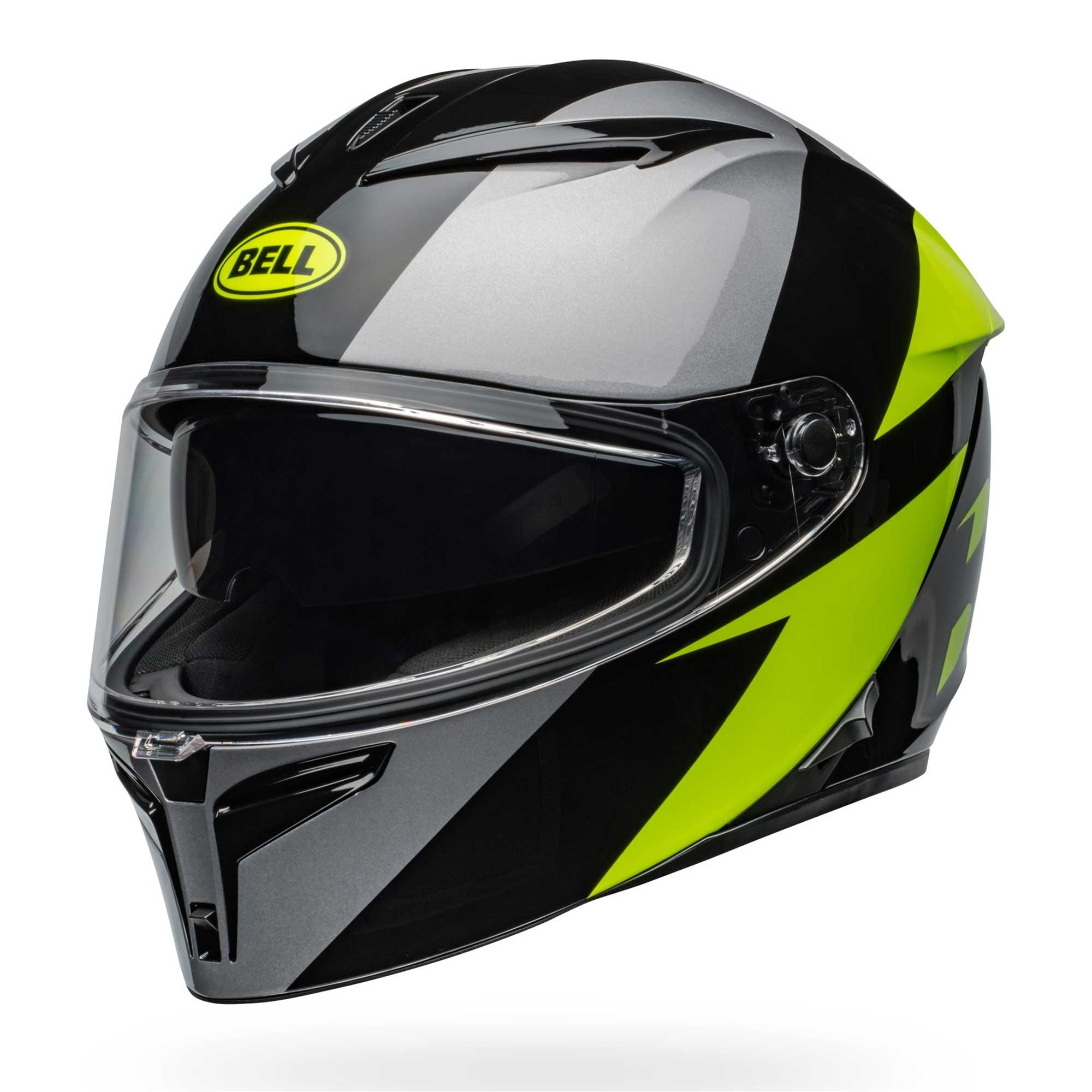 Bell Lithium SHEAR Motorcycle Helmet (Gloss Black/Grey/Yellow)