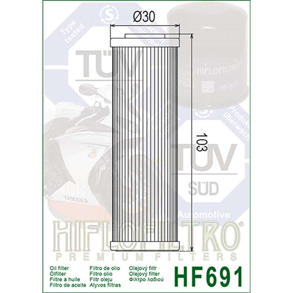 HiFlo Oil Filter - HF691 - KOVE Rally 450