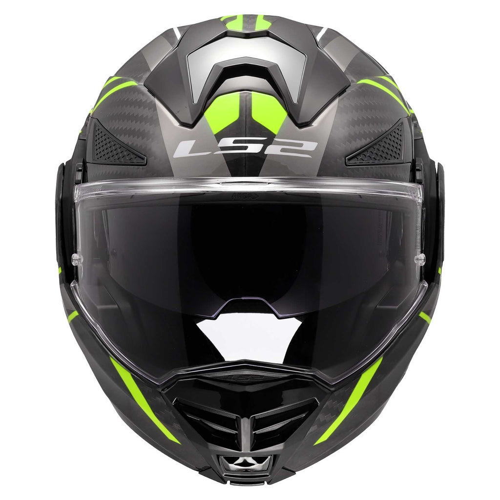 LS2 Motorcycle Touring Flip Over Helmet - FF901 Advant X - C Future (Hi Vis Yellow)