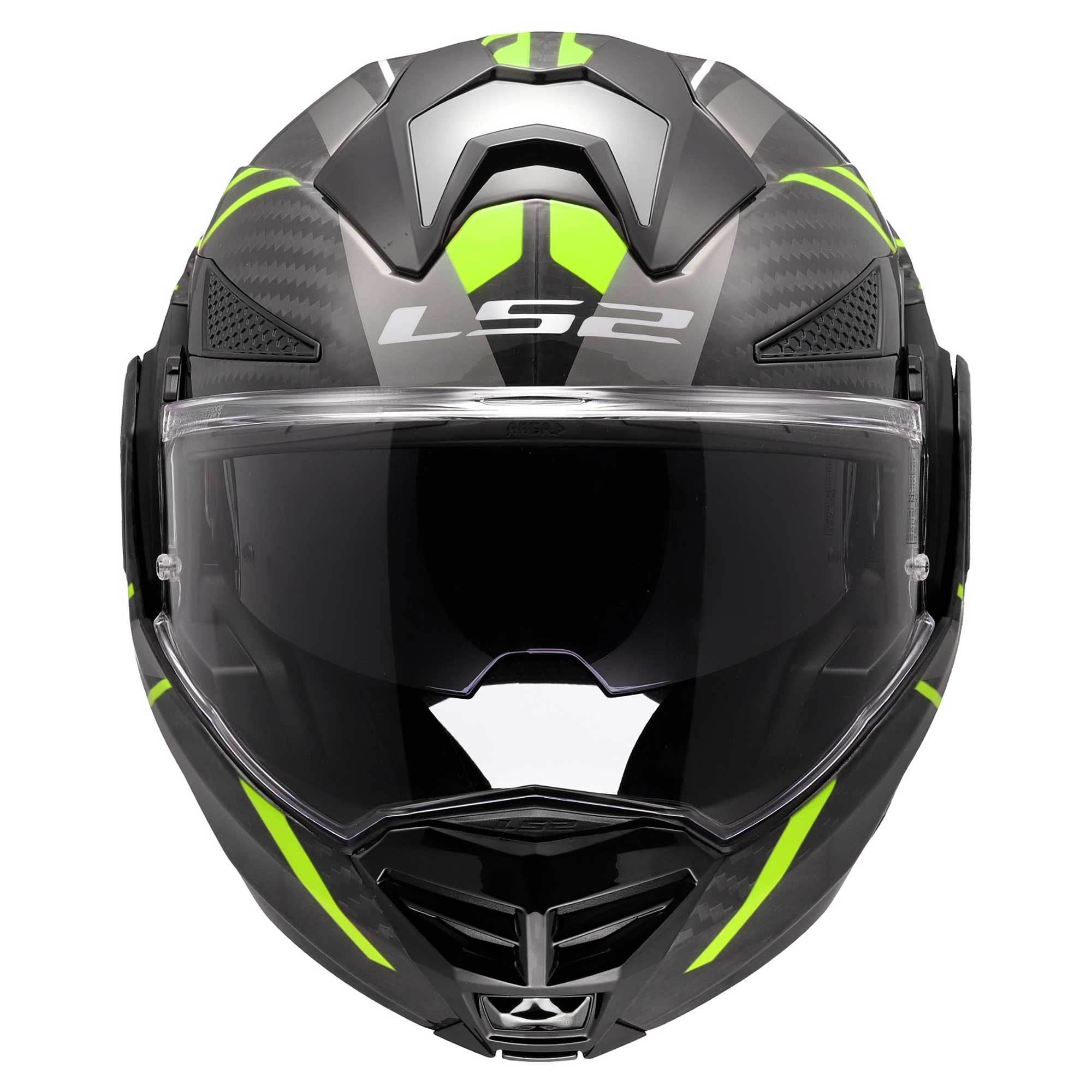 LS2 Motorcycle Touring Flip Over Helmet - FF901 Advant X - C Future (Hi Vis Yellow)