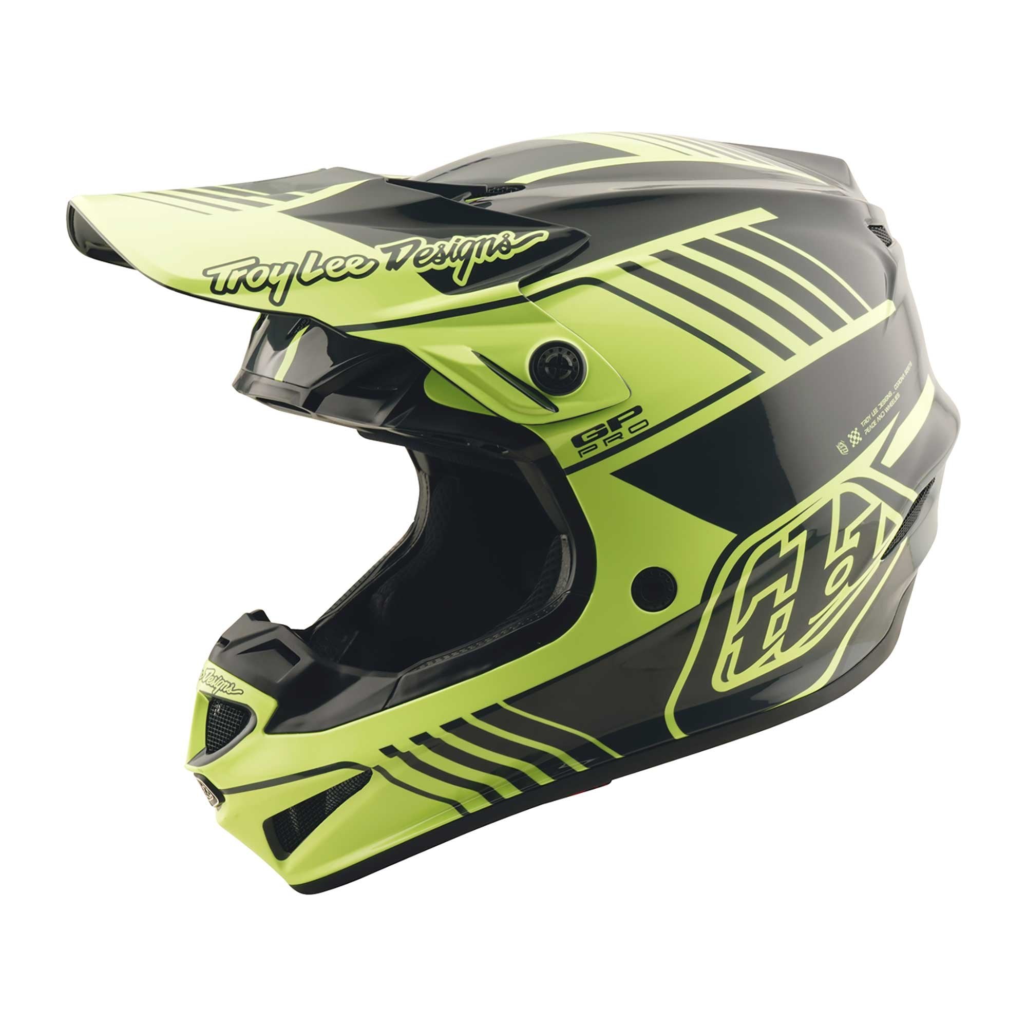 Troy Lee Motocross Helmet - GP Pro MIPS - SEGMENT (Glo Yellow/Black)
