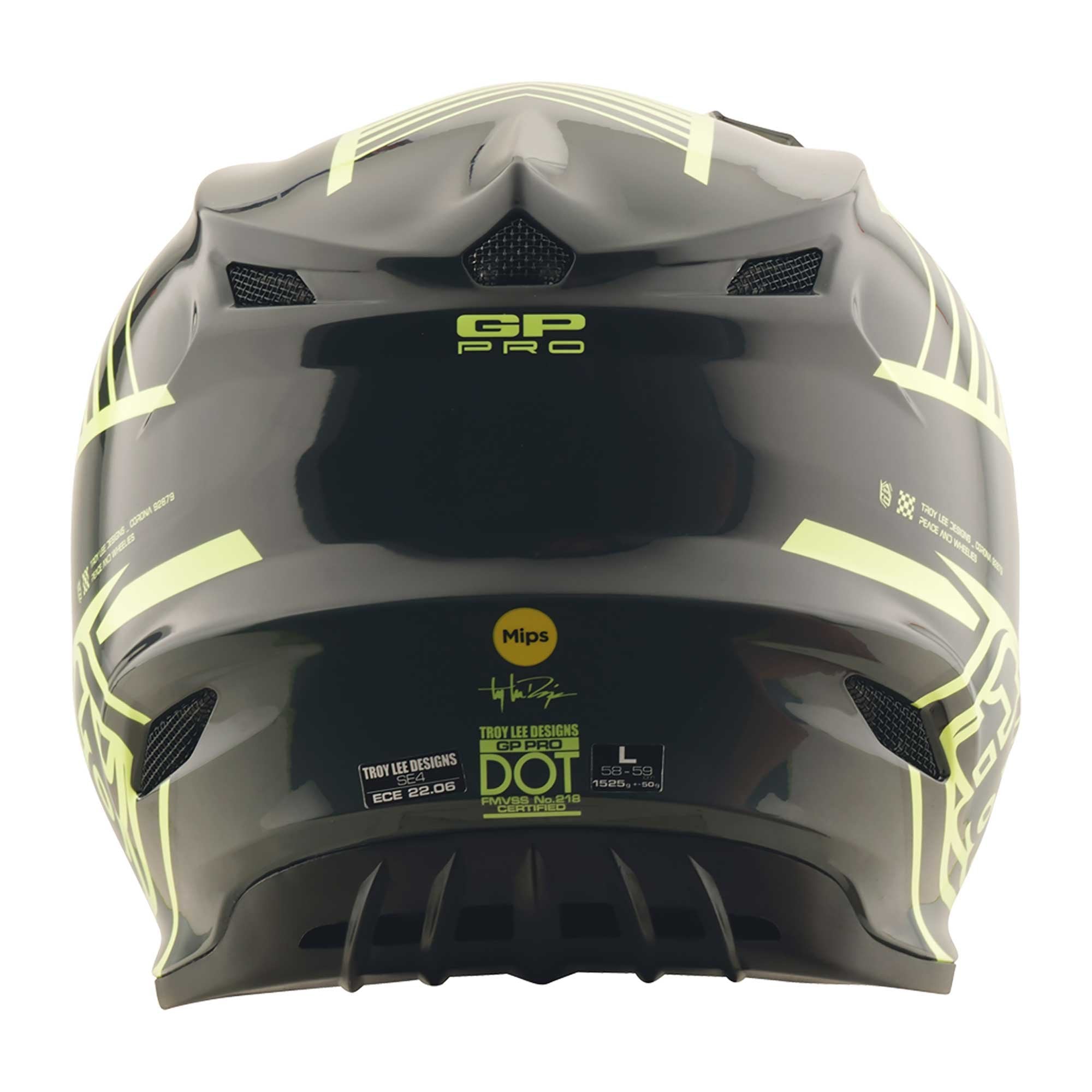 Troy Lee Motocross Helmet - GP Pro MIPS - SEGMENT (Glo Yellow/Black)