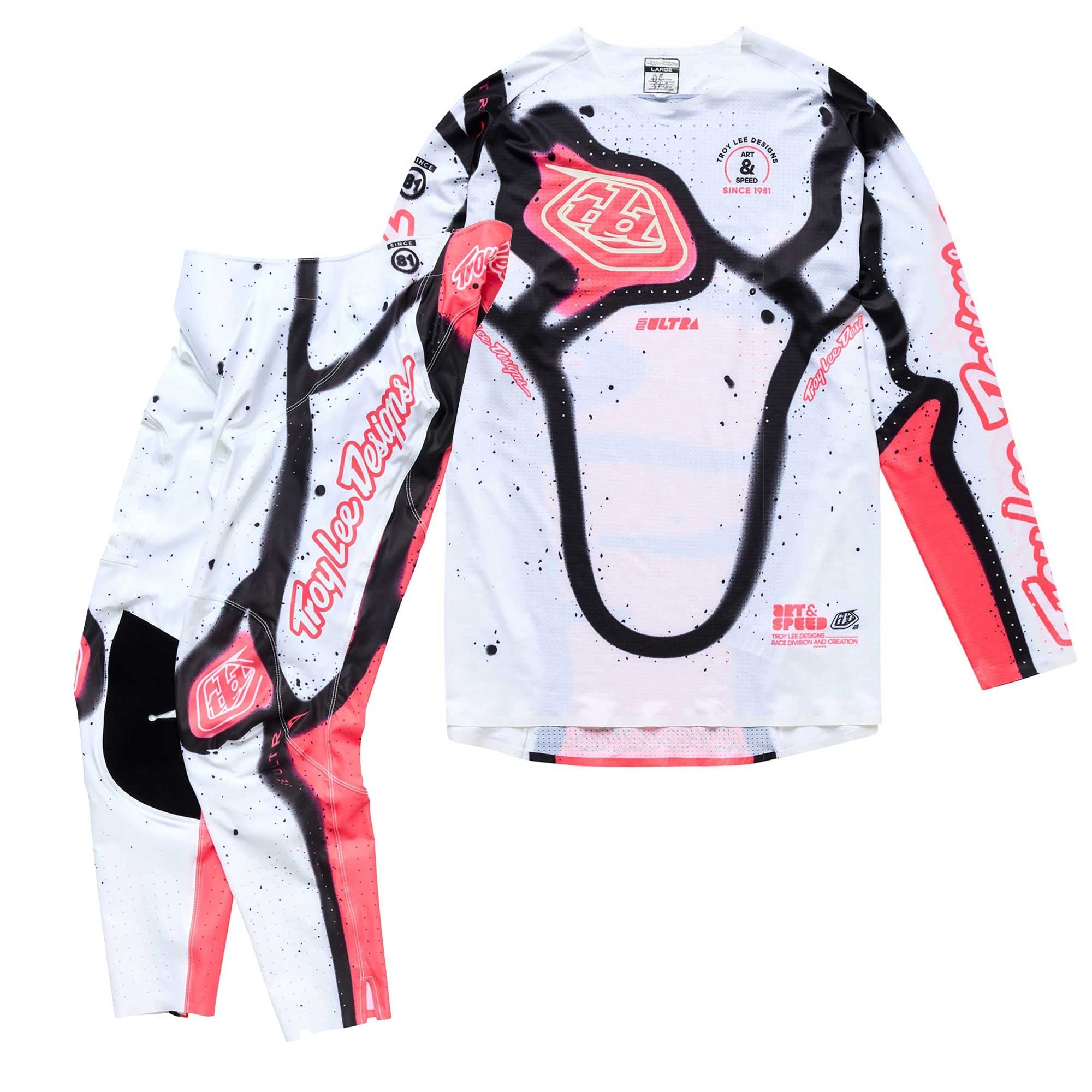Troy Lee Motocross Jersey & Pant Kit - SE Ultra MEMBRANE (White/Black/Infra Red)