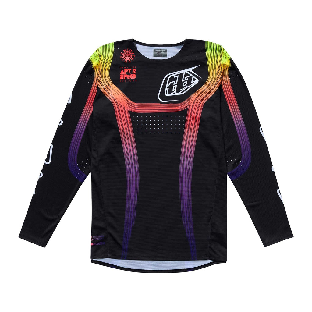 Troy Lee Motocross Youth Jersey - SE Pro STRIPES (Black/Multi)