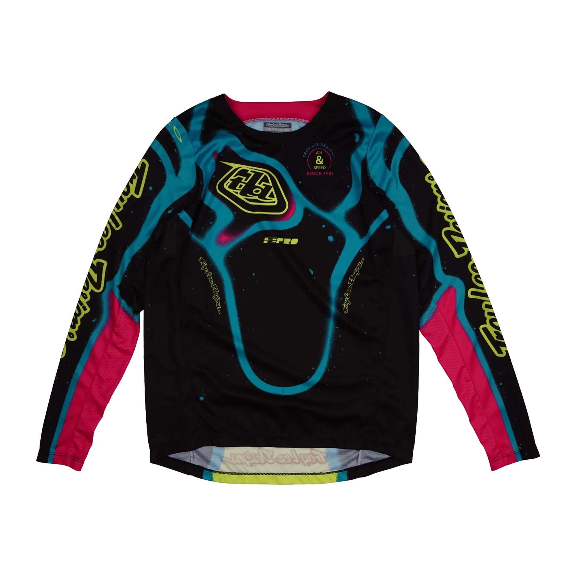 Troy Lee Motocross Kids | Youth Jersey & Pant Kit - GP Pro MEMBRANE (Black/Teal/Pink/Glo Yellow)
