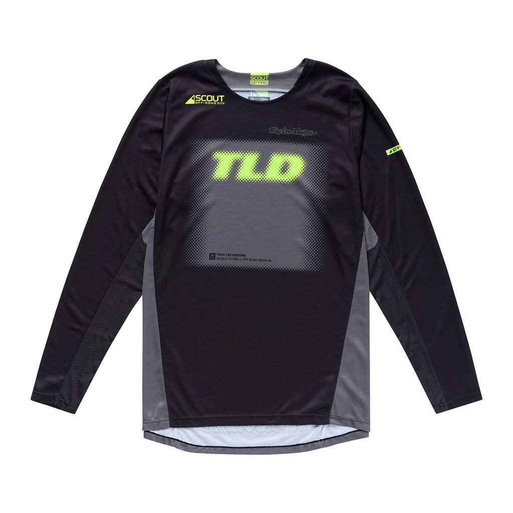 Troy Lee Designs Enduro Jersey - SCOUT GP Pro FADE OUT (Black/Grey/Flo Yellow)