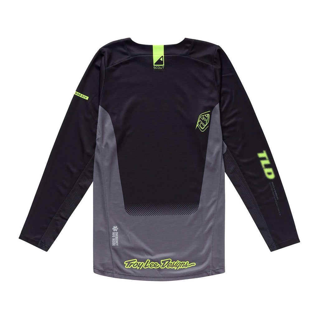 Troy Lee Designs Enduro Jersey - SCOUT GP Pro FADE OUT (Black/Grey/Flo Yellow)