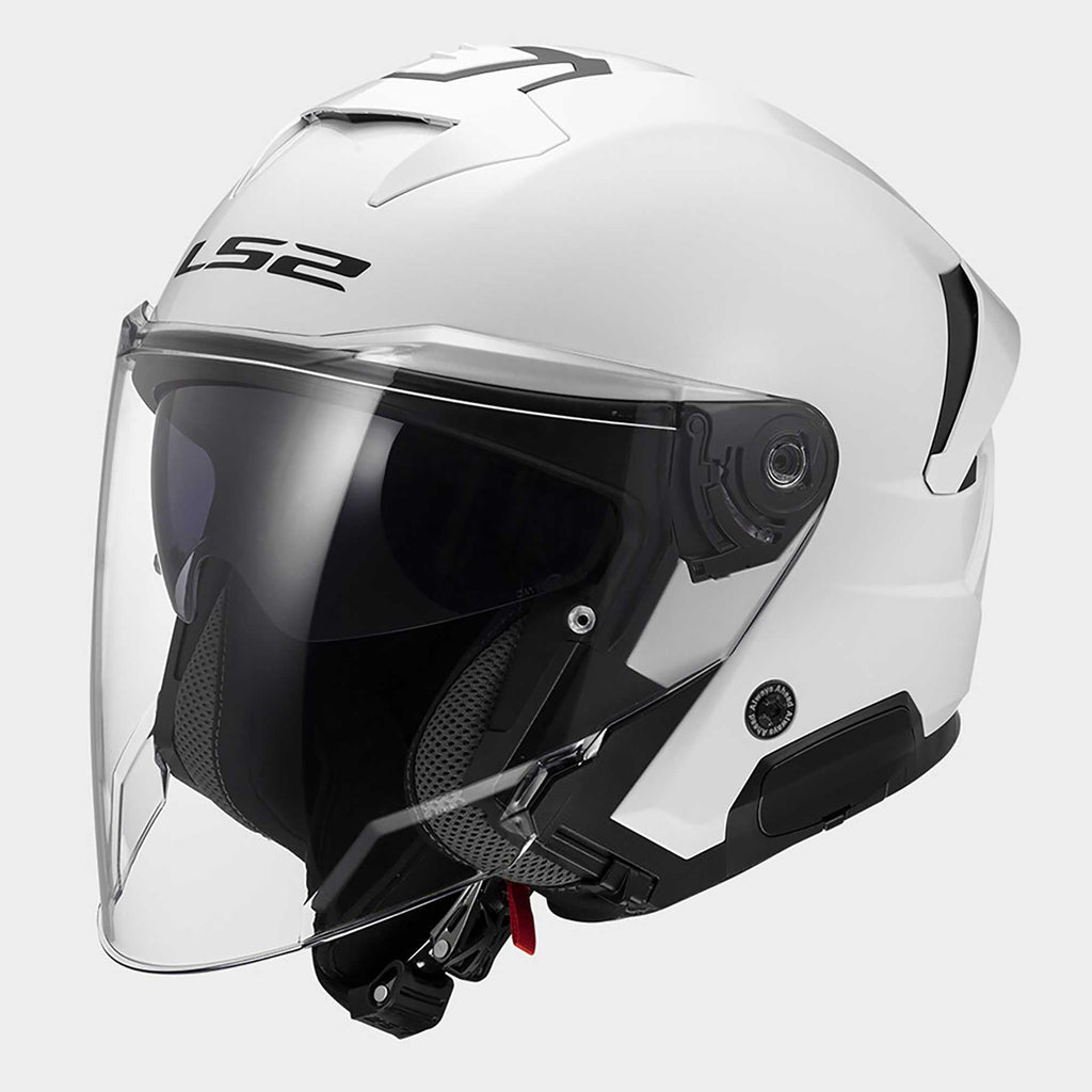 LS2 Motorcycle Open Face Helmet - OF618 VERSO II Solid (White)