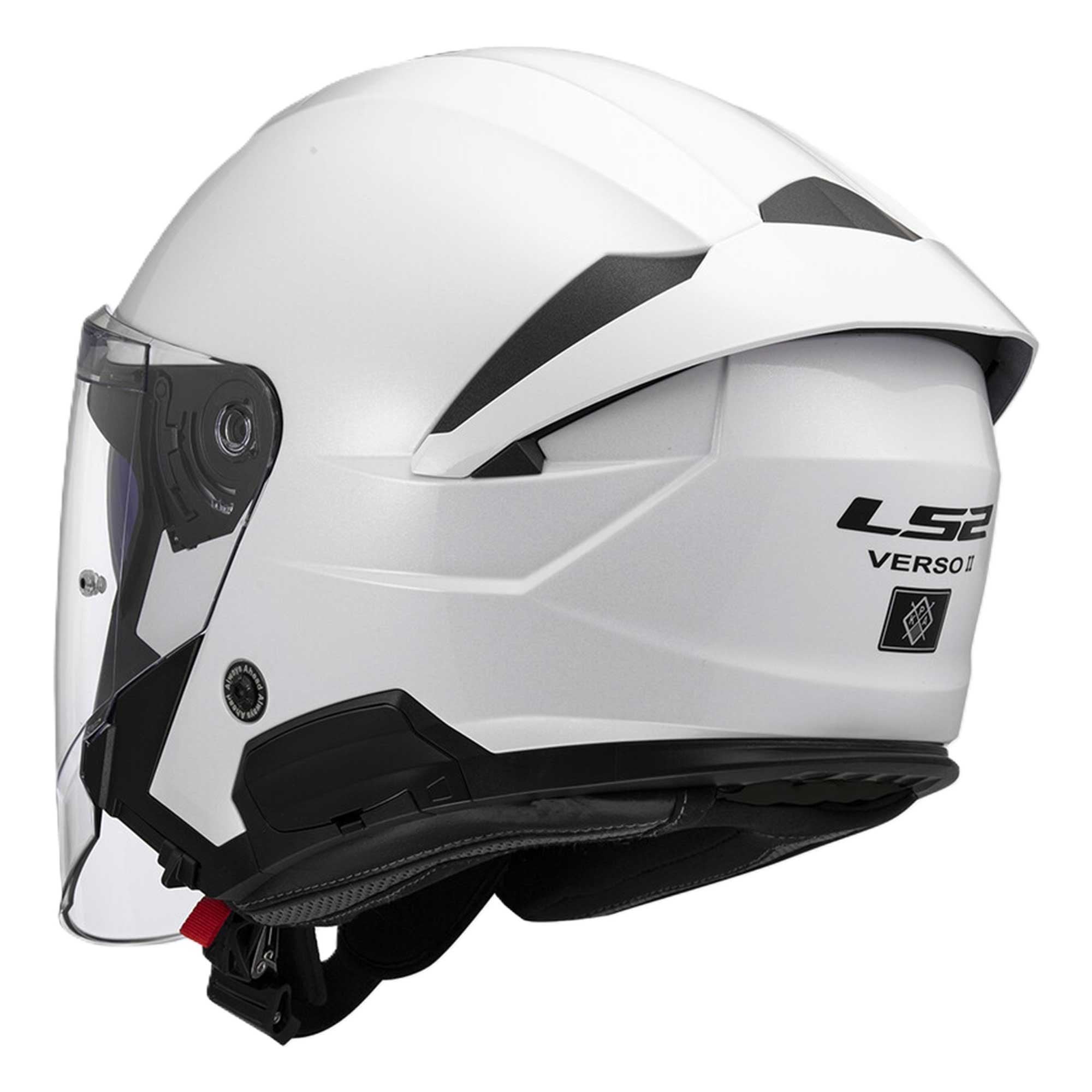 LS2 Motorcycle Open Face Helmet - OF618 VERSO II Solid (White)