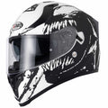 Vcan H128 Wraith Motorcycle Helmet (Black/White)