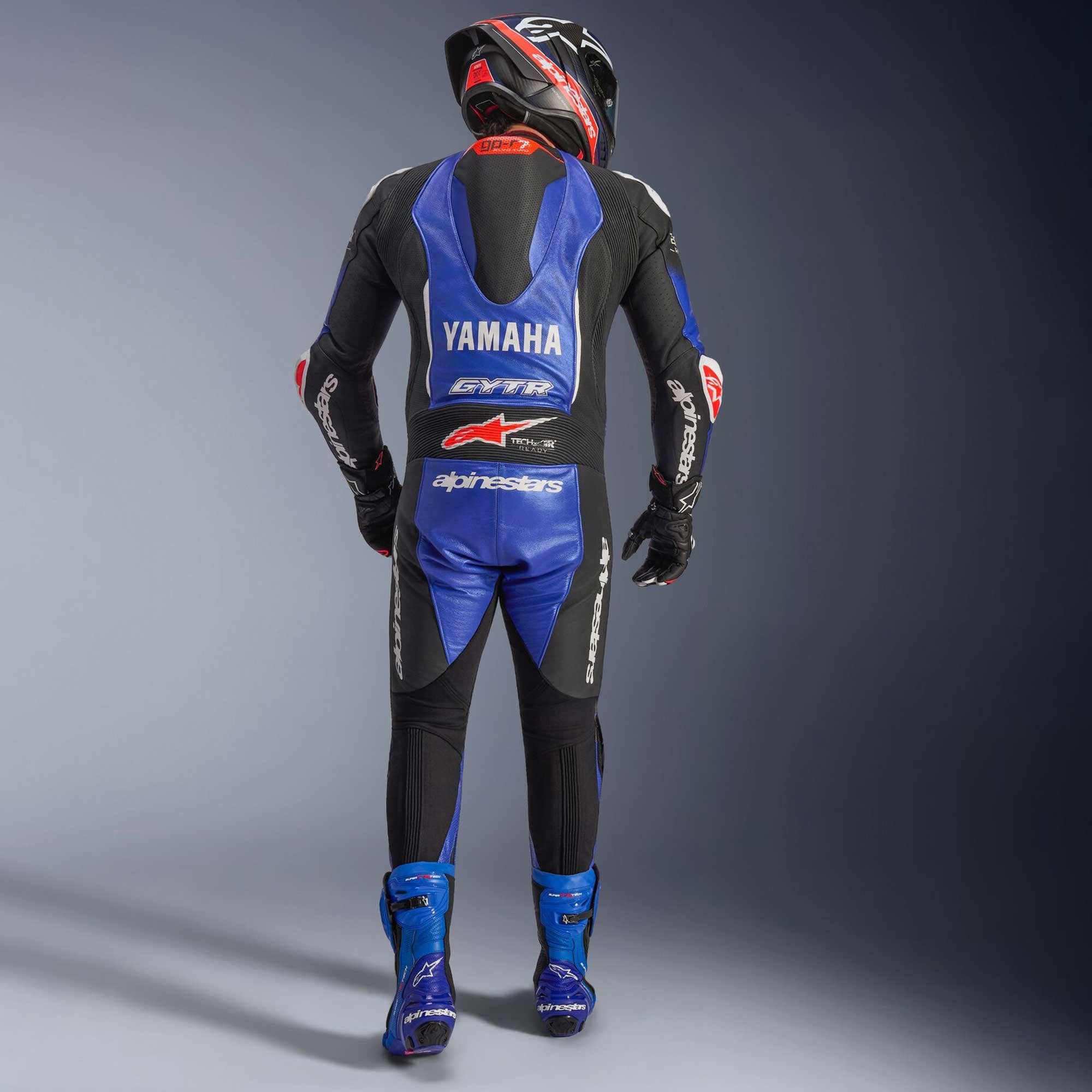 Alpinestars (Yamaha) GP-R7 Leather Race 1pc Suit (Metallic Blue/Black/White/Red Fluo)