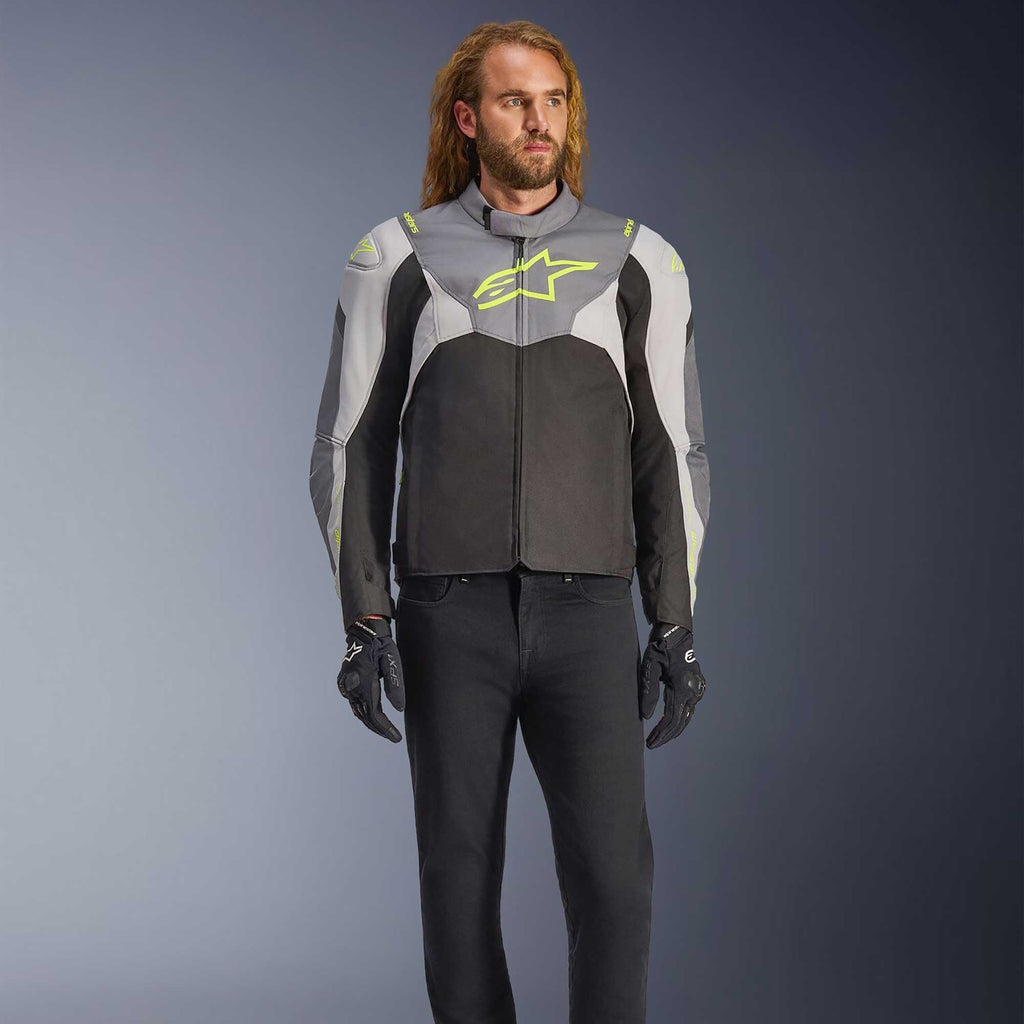 Alpinestars T-Jaws V4 WP Motorcycle Sports Textile Jacket (Black/Ice Grey/Dark Grey)