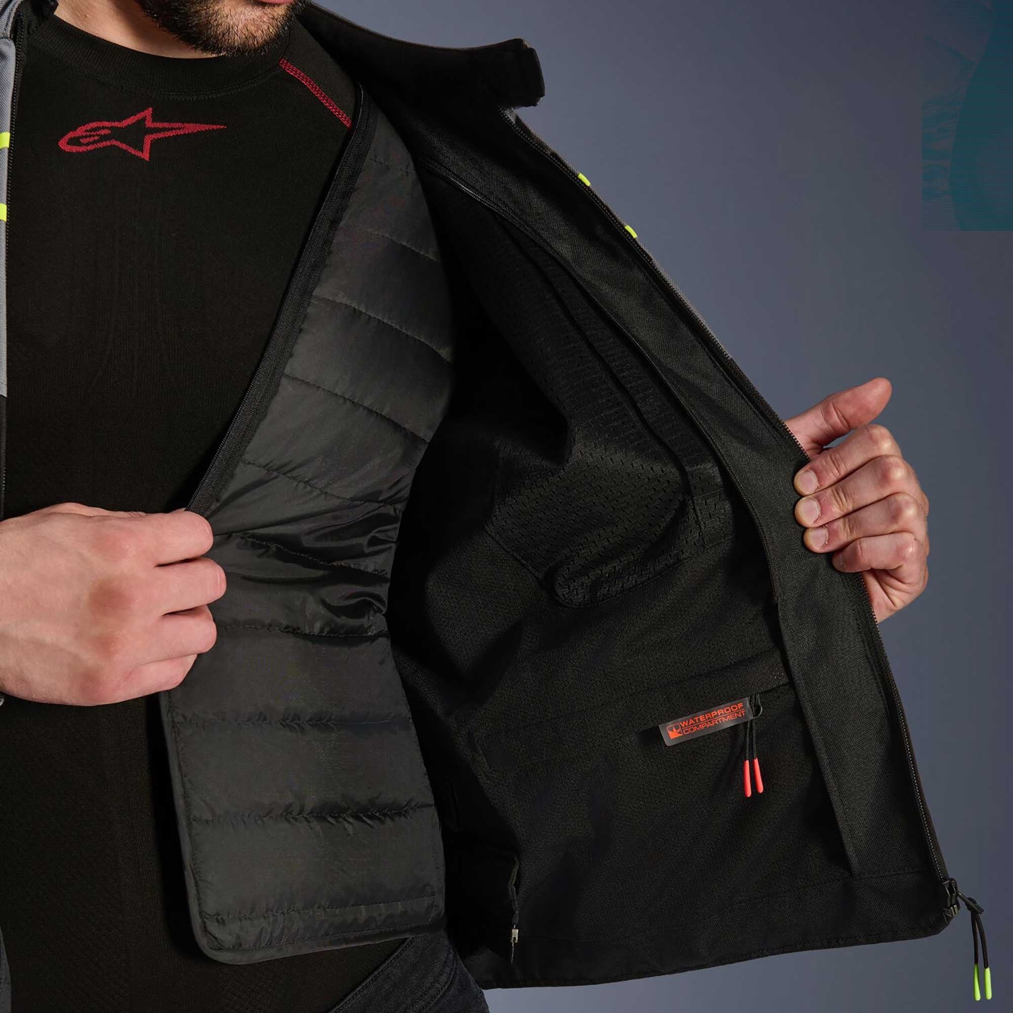 Alpinestars T-Jaws V4 WP Motorcycle Sports Textile Jacket (Black/Ice Grey/Dark Grey)