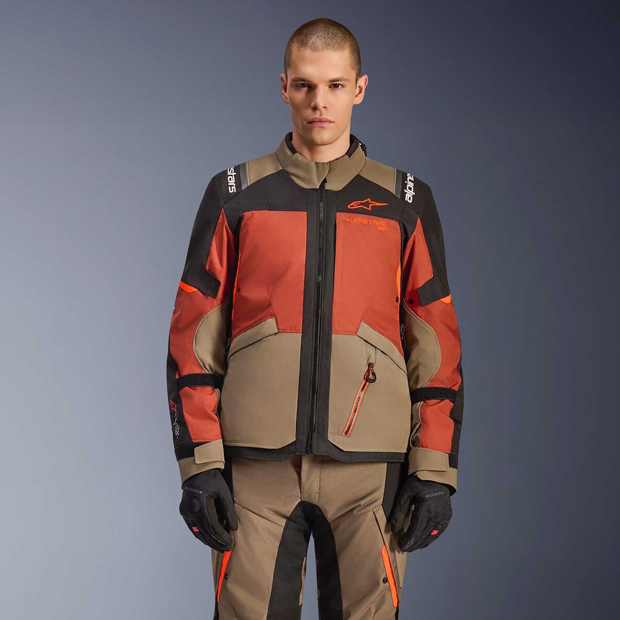 Alpinestars Andes Drystar V4 Motorcycle Adventure Textile Jacket (Wallnut/Rust/Black)