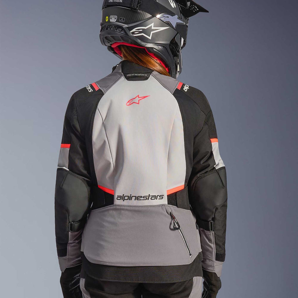 Alpinestars Women's Andes Drystar V4 Motorcycle Textile Jacket (Ice Grey/Dark Grey/Black/Coral Fluo)