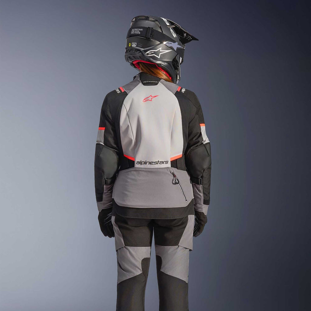 Alpinestars Women's Andes Drystar V4 Motorcycle Textile Jacket (Ice Grey/Dark Grey/Black/Coral Fluo)