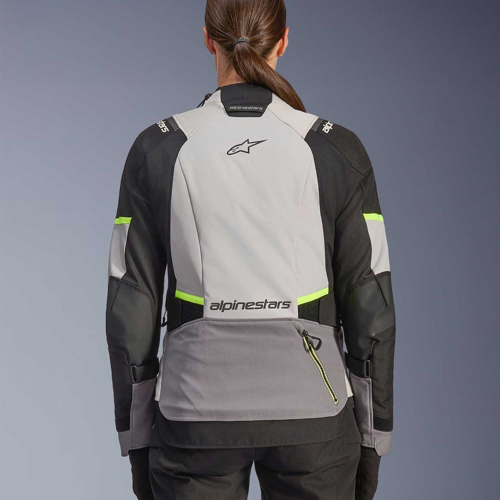 Alpinestars Women's Andes Drystar V4 Motorcycle Textile Jacket (Ice Grey/Dark Grey/Black/Yellow Fluo)