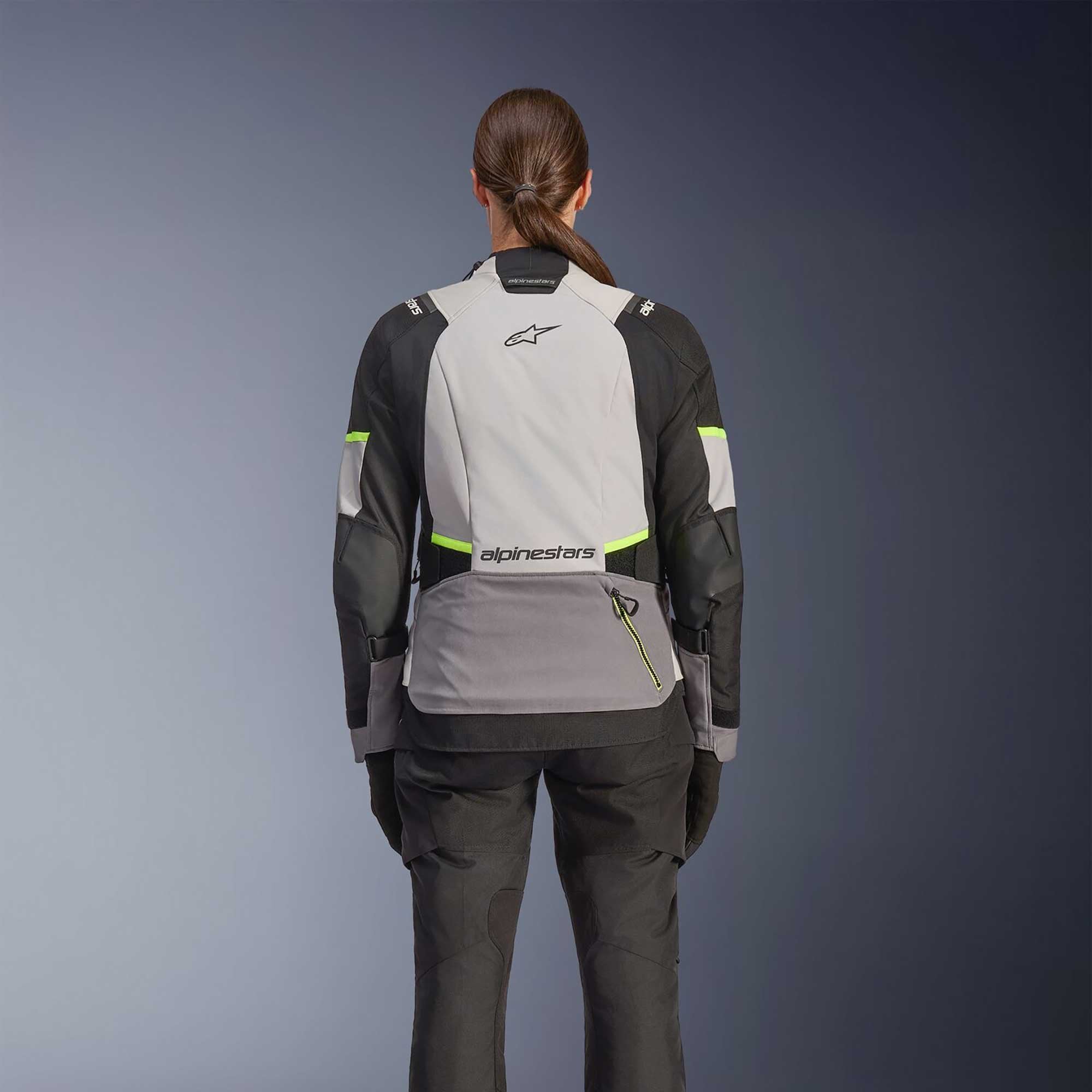 Alpinestars Women's Andes Drystar V4 Motorcycle Textile Jacket (Ice Grey/Dark Grey/Black/Yellow Fluo)