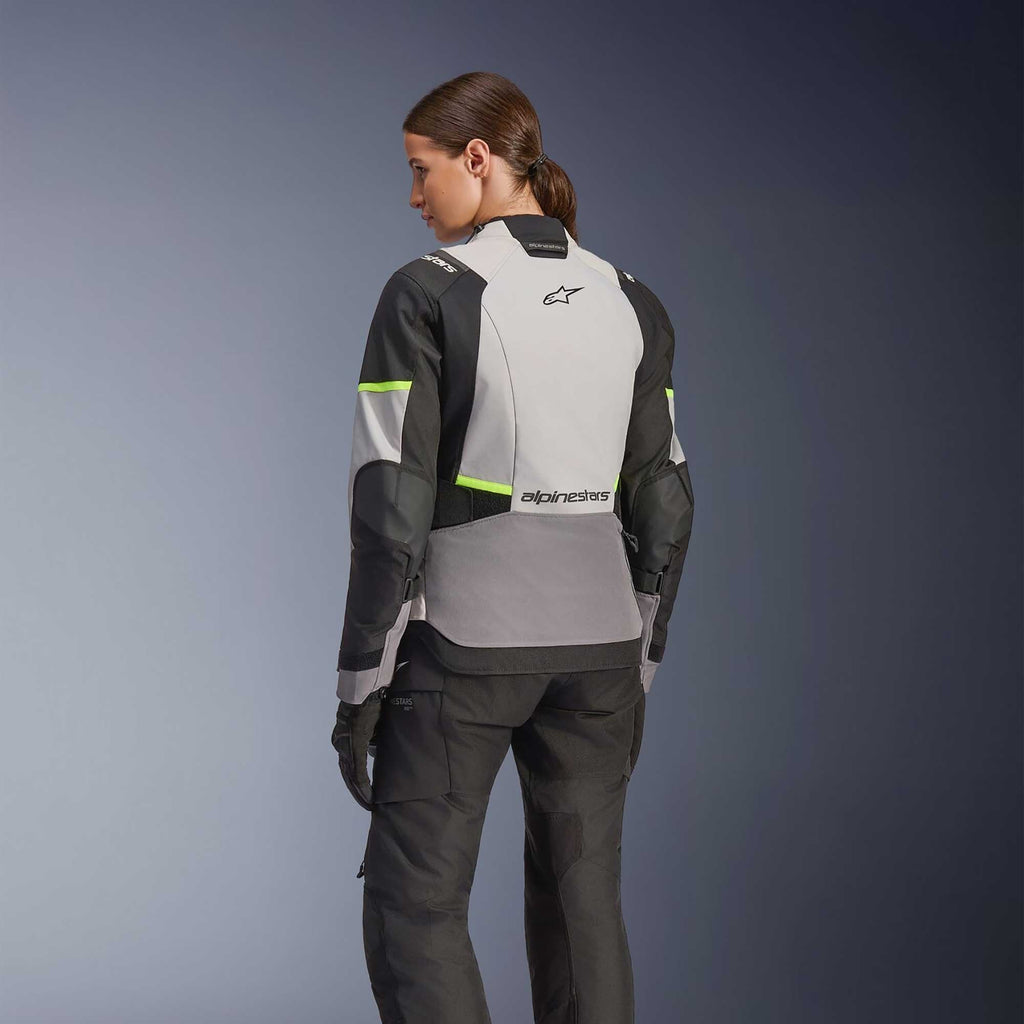 Alpinestars Women's Andes Drystar V4 Motorcycle Textile Jacket (Ice Grey/Dark Grey/Black/Yellow Fluo)