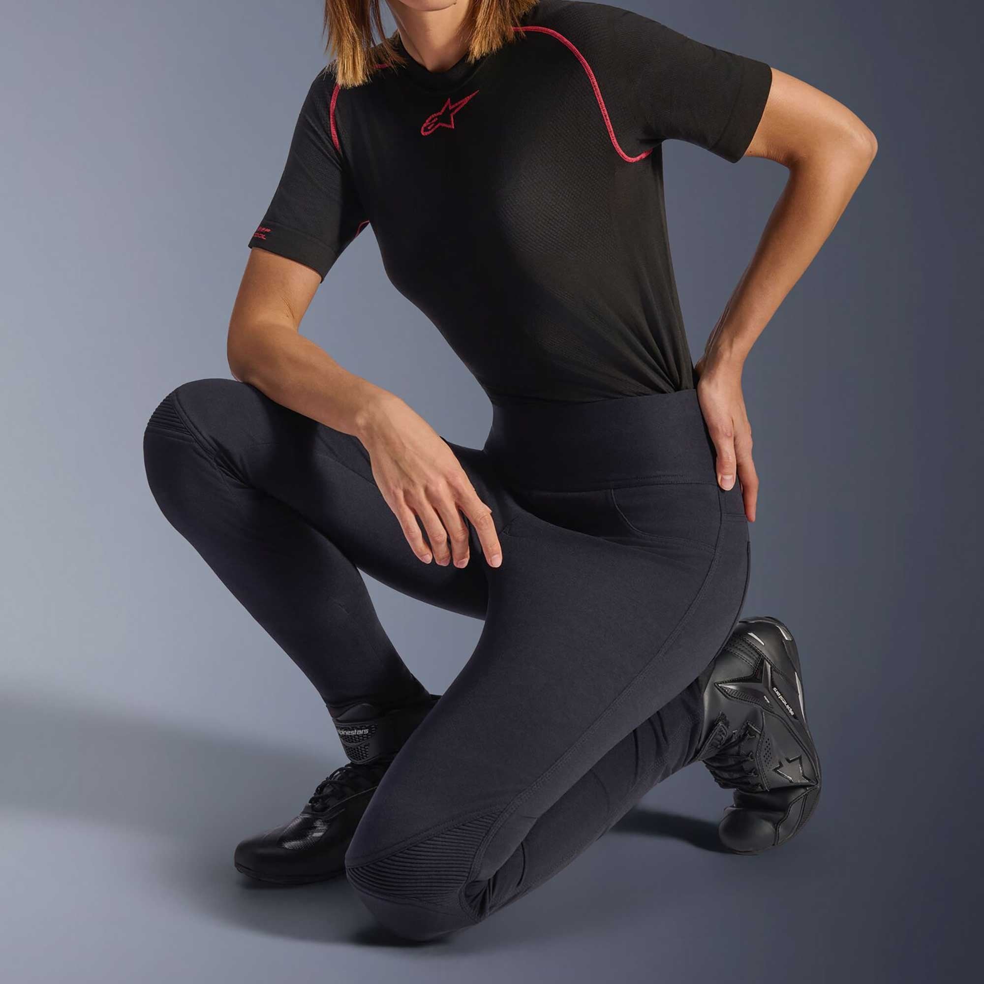 Alpinestars Stella FLEX-AST Leggings Women's Motorcycle Jeans (Black/Black)