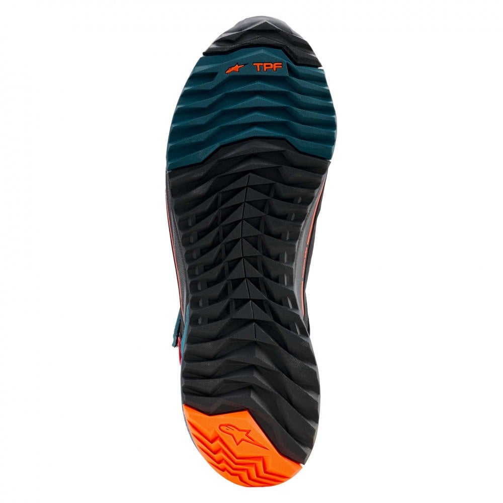 Alpinestars CR-X Drystar Waterproof Motorcycle Adventure Riding Shoes (Black/Petrol/Orange Fluo)