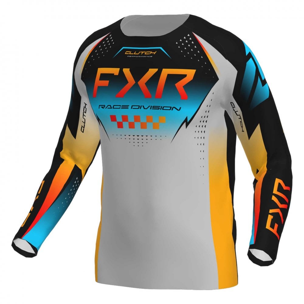 FXR (MX26) Youth MX Jersey & Pant Kit Deal - CLUTCH (Grey/Sky/Orange)