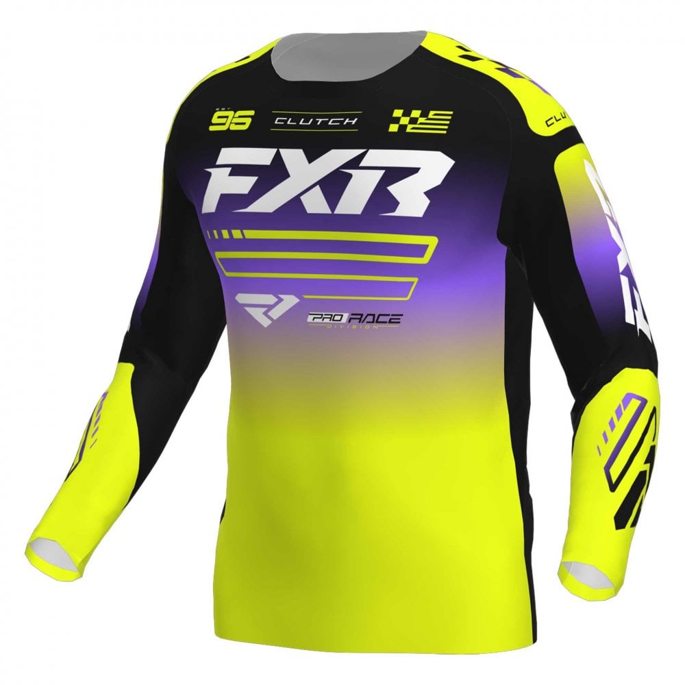 FXR (MX26) Kids Jersey - CLUTCH (Hi Vis/Black/Purple)