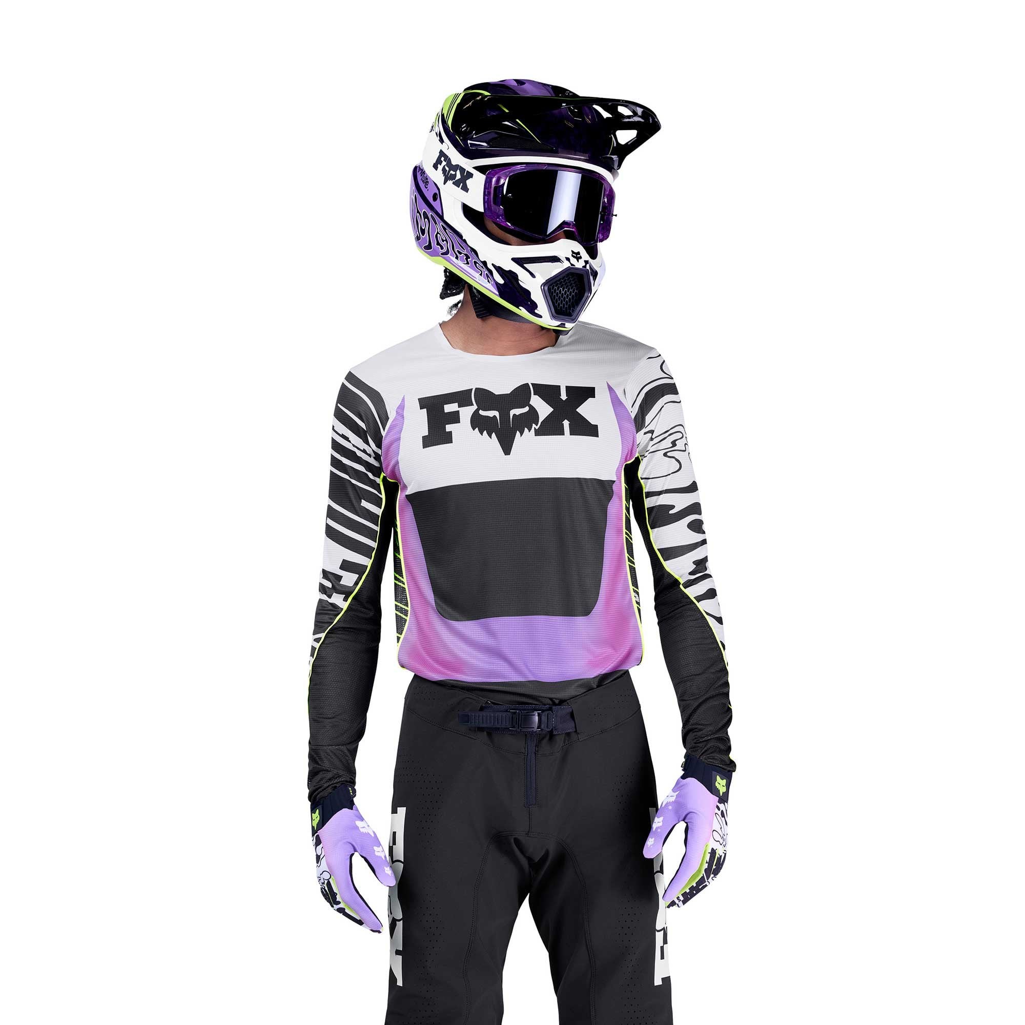 FOX (Limited Edition) Jersey & Pant Kit Deal - FLEXAIR - PHANTOM (Black/White/Purple)