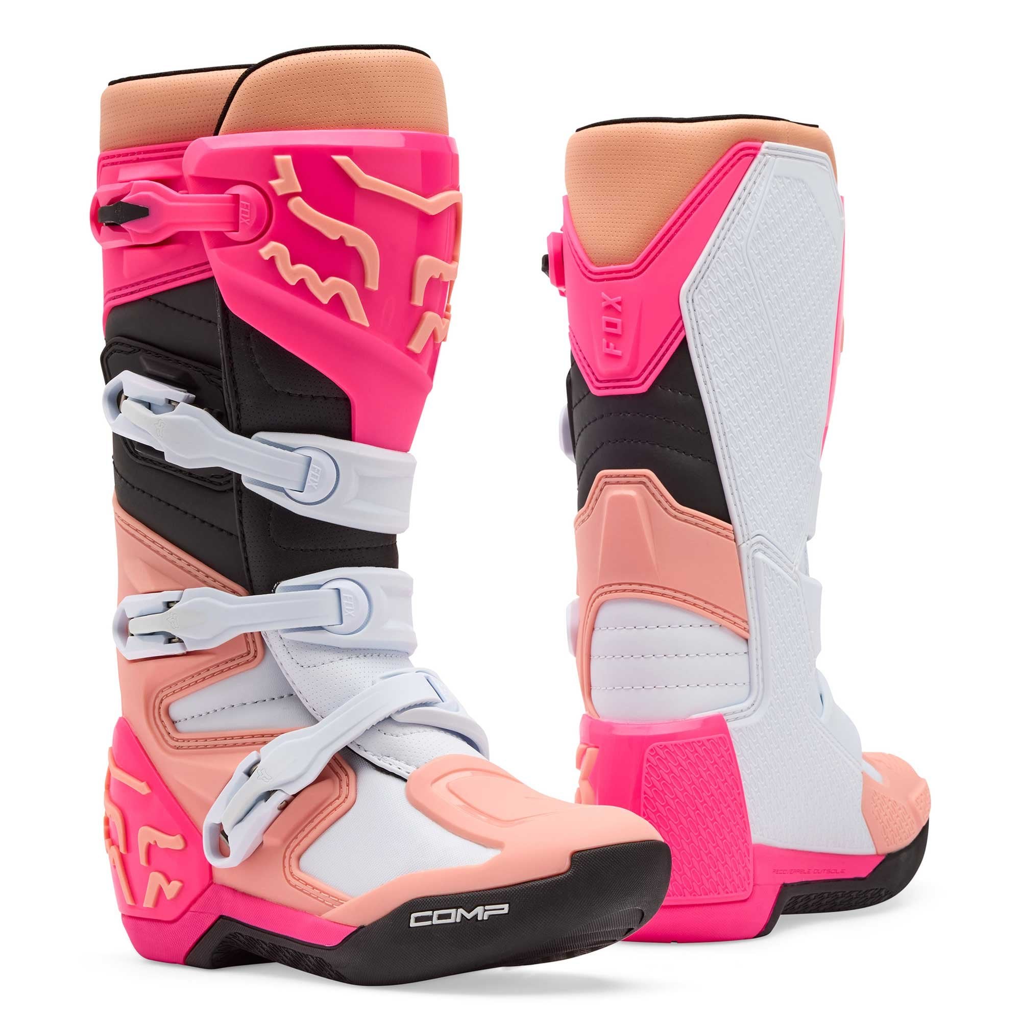 FOX Racing Women's MX Boots - COMP (Pink/Coral/Black/White)
