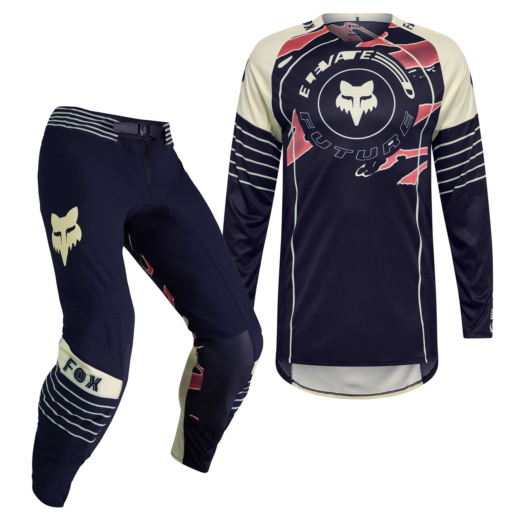 FOX Racing MX Jersey & Pant Kit Deal - FlexAir INNING (Black/Off White/Red)