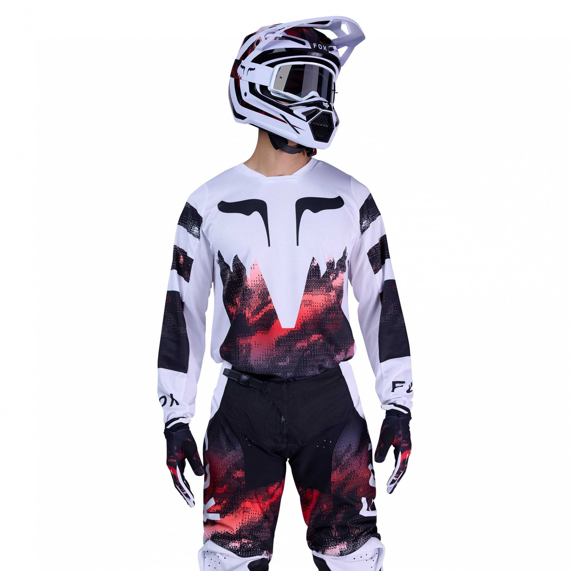 FOX Racing MX Jersey & Pant Kit Deal - 180 KAIROS (White/Fluo Red/Black)